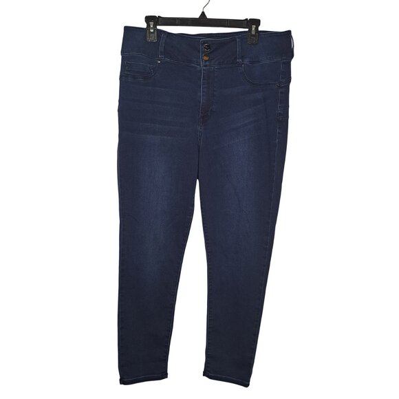 Seven7 Dark Wash Denim Curvy Ankle Skinny Jeans Plus Size 18 - Picture 2 of 8